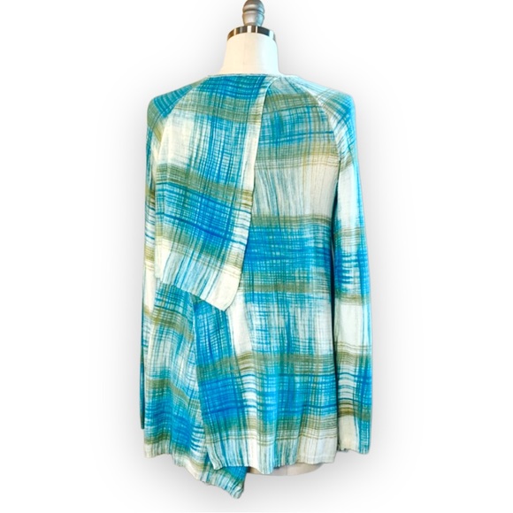 Anthropologie by Sparrow Blue Plaid Revolution Cardigan size Medium - Picture 8 of 8